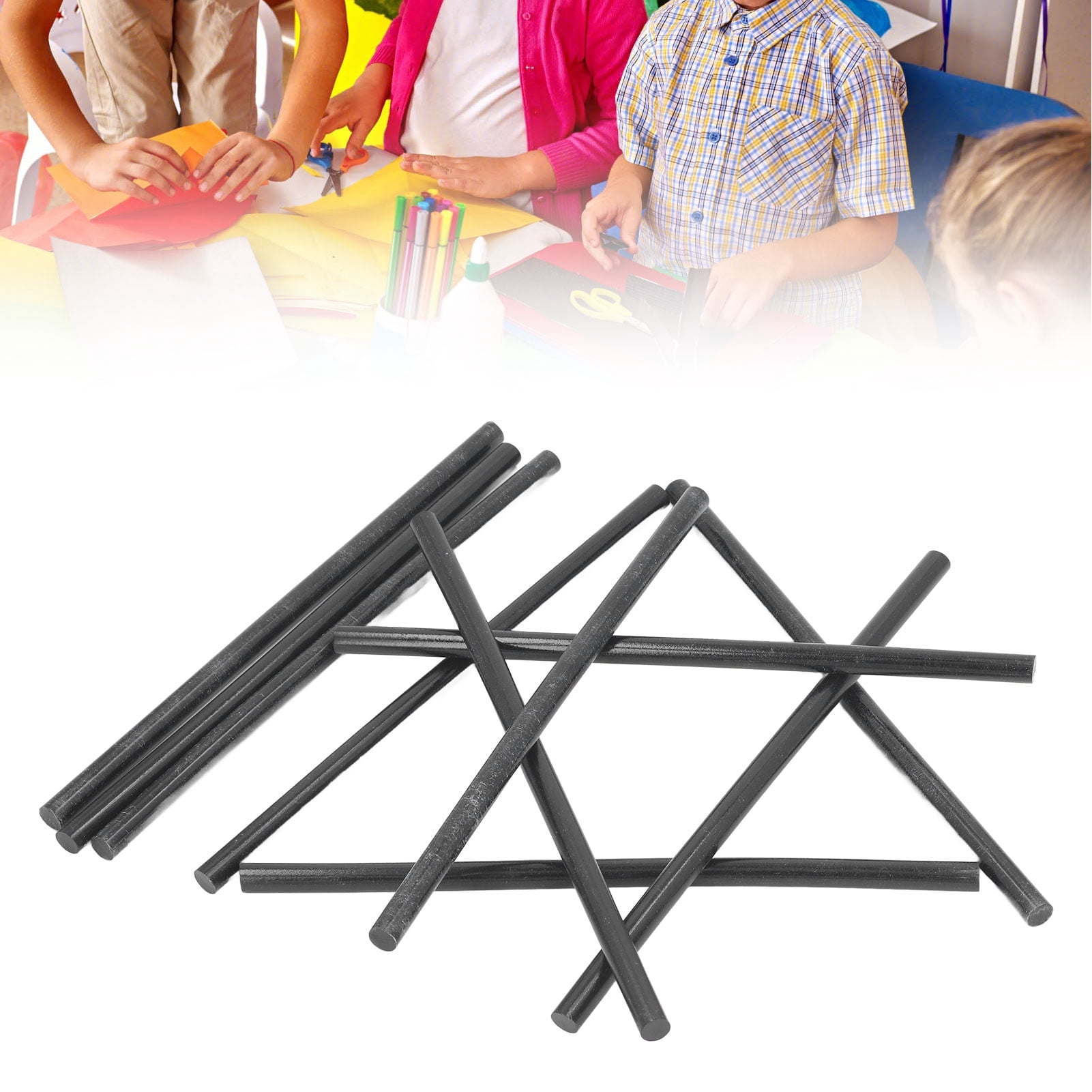 YAHHU 38Pcs Hot Melt Glue Stick Set, Black EVA Resin Extra Strong Adhesion, Odorless Multi-Temperature Glue Sticks, 11x270mm / 0.43x10.63 inches For Arts Crafts & DIY