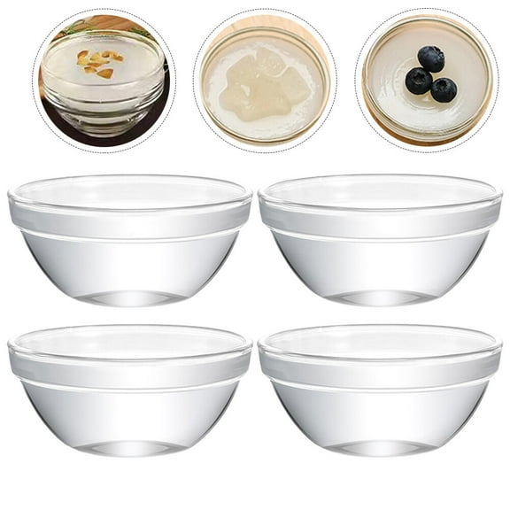 4Pcs Clear Glass Serving Bowls Versatile Food Bowls for Home Use