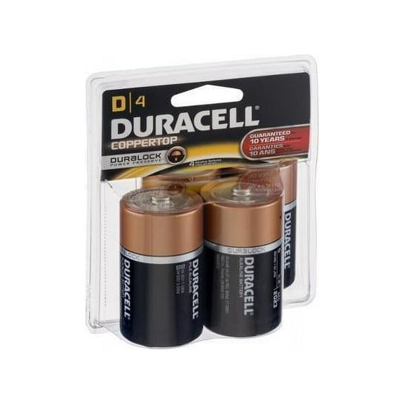 Duracell, DURMN1300R4ZCT, Coppertop Alkaline D Battery 4-Packs, 48 / Carton, Black