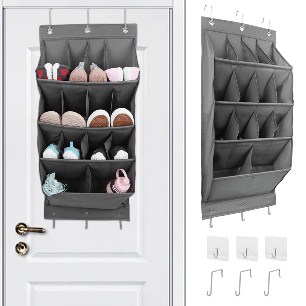 Puerta Organizadora Con 14 Bolsillos para Zapatos Accesorios El (gris)