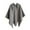 #0677-Gray, variant on Women's Plus Size Shawl Cape Fall Winter Faux Mink Thick Plaid Knitted With Sleeves Tassel Design Versatile Qipao Matching Casual Daily Wear Scarf