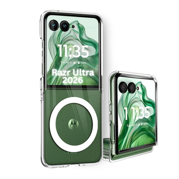 Entronix Magnetic Clear Case Compatible with Moto Razr Ultra (2026), Hard Back Cover