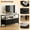 Grey Tabletop + Black Drawers, variant on Historyli TV Stand for Living Room, Dresser TV Stand, with 2 Drawers, Small Entertainment Center, for 50 Inch TV