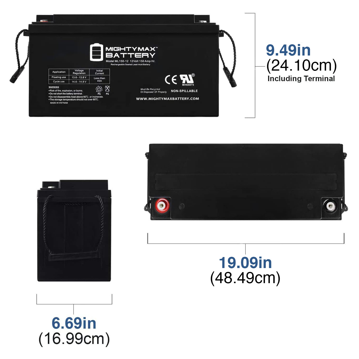 12V 150AH SLA Replacement Battery for Wind Solar Storage Rechargeable Battery