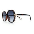 thumbnail image 6 of Womens Octagon Butterfly Designer Oversized Fashion Plastic Sunglasses Tortoise - Smoke, 6 of 8