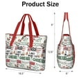 thumbnail image 3 of Tote Bag for Women - Multicolor Christmas Pattern Shoulder Bag - Large Utility Work Duffle Bag with Zipper Handbag for Travel, Work, Sprots, 3 of 5