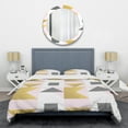 thumbnail image 1 of Designart 'Triangular Gold Design' Mid-Century Duvet Cover Set, 1 of 4