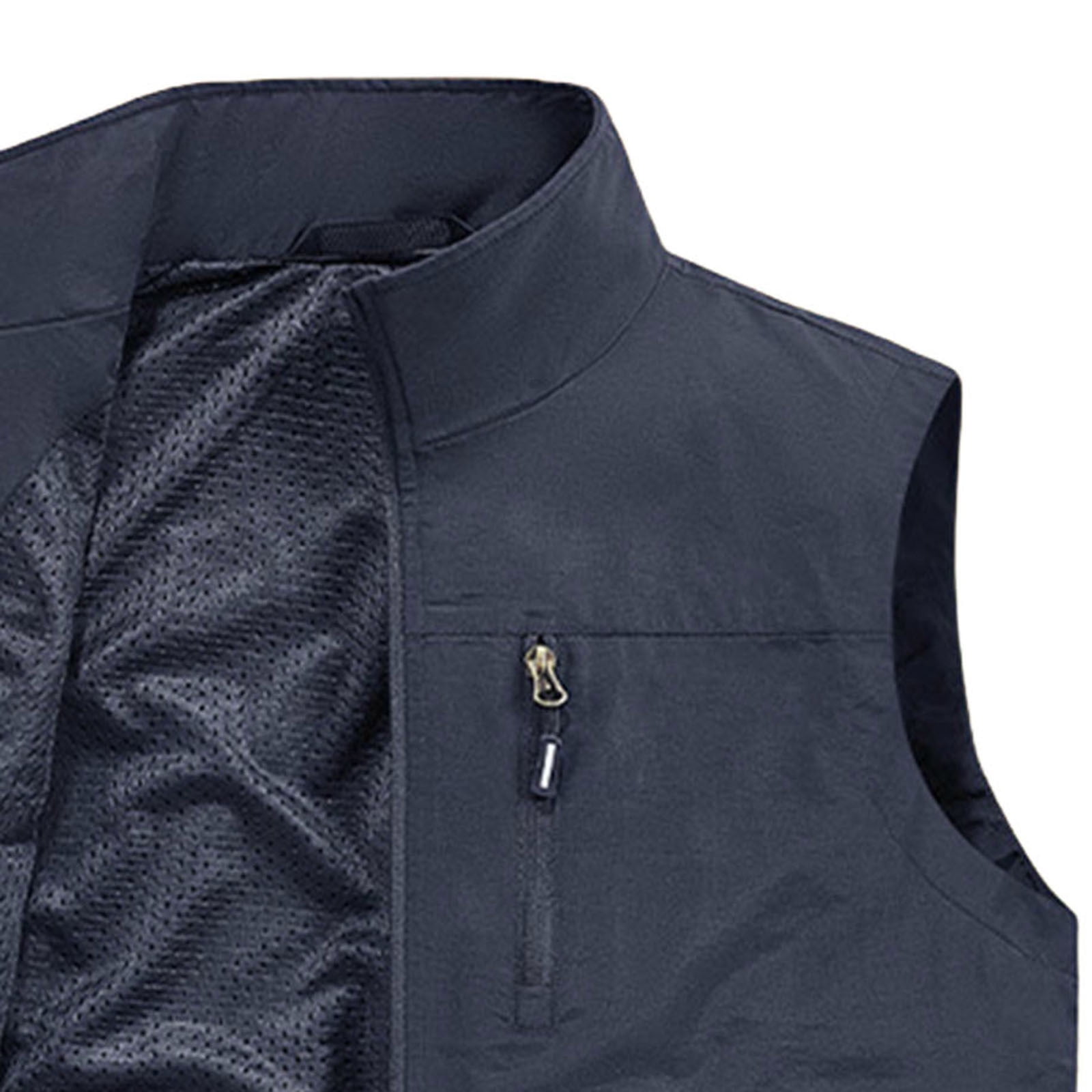 VBTAPA Men's Utility Fishing Vest Lightweight Safari Travel Cargo Vest Outdoor Hiking Work Vests with Multi Pockets Blue M