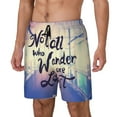 thumbnail image 2 of Daiia Not All Those Who Wander Are Lost Mens Swim Trunks Swim Shorts Quick Dry Swim Shorts with Mesh Lining Pockets-Medium, 2 of 9