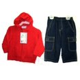 thumbnail image 2 of Infants Sizes 12M/18M/24M Sweater Knit Hoodie Jacket+Denim Pants 2-PC Sets. * 1 Unit Set Pack *, 2 of 2