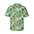 thumbnail image 3 of Uemuo Christmas Donuts Printed Regular Fit Short Sleeve Casual Hawaiian Shirt for Men,Aloha shirt,Tropical shirt,Floral print shirt,Vacation Beach shirt-3X-Large, 3 of 9