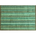 thumbnail image 1 of Ahgly Company Machine Washable Indoor Rectangle Abstract Turquoise Blue Modern Area Rugs, 2' x 3', 1 of 4