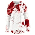 thumbnail image 4 of HKEJIAOI Halloween Hoodies for Femmes Manches Longues Col Rond Imprimé Graphique Moderne Halloween Célébration Esthétique Femmes Blanc-4, 4 of 6