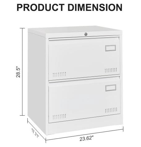 Anykoon White Filing Cabinets with Lock, Filing Cabinet Lateral File Cabinet 2 Drawer, Locking Metal File Cabinets  Office Cabinet for Legal/Letter/A4/F4 Home Office