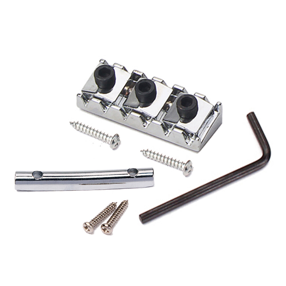 String Retainers Set Locking Nut String Tension Bar for Guitar Floyrose Bridge (Silver