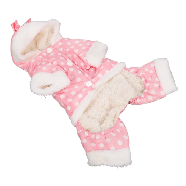 Abrigo de invierno para perros Bling Bling sudadera con capucha de una pieza color rosa XL