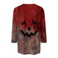 thumbnail image 5 of Knosfe I'M Fine T Shirt Women 2024 Trendy Funny Halloween Blood Horror Clothes Long Sleeve Shirts Red 4XL, 5 of 5