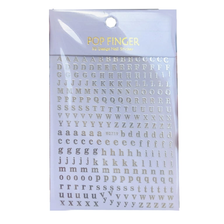 ZUARFY 26 Letter Metal Alphabet Stickers Combination Word Stickers Nail Art  Stickers 