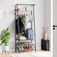 thumbnail image 1 of QinaQin Modern Hall Tree with Storage Bench, Durable Metal Frame, Wood-Look Finish, Coat Rack and Shoe Storage for Entryway, 1 of 6