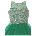 thumbnail image 3 of Big Girl Sweetheart Beaded Tulle Pageant Junior Bridesmaid Wedding Flower Girl Dress Emerald 16 (85C01C), 3 of 3