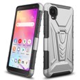 thumbnail image 5 of Compatible for Alcatel TCL A3 Case / TCL A30 Case with Holster Belt Clip Hybrid Shockproof Protective Phone Cover with Kickstand - Silver, 5 of 7