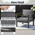 thumbnail image 6 of DELMANGO 2 Pieces Outdoor Patio Chairs Set with Removable Washable Cushions, Wide Armrests & All-Weather Metal Frame for Garden, Balcony, Backyard - Grey, 6 of 7