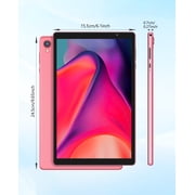 Android Tablet, 10 inch Android 14 Tablet, Quad-core CPU, RAM 4GB(2G+2G), ROM 32GB (Up to 1TB), 800x1280 IPS, WiFi 6, 2MP+2MP, 6000mAh, Pink