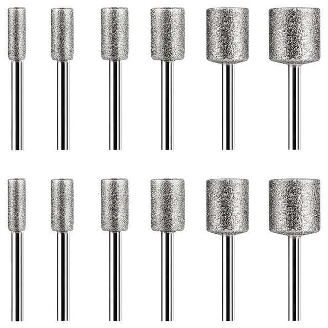 Juego de Talla de Piedra, 12 Piezas Brocas de Diamante para Rocas de Piedra Herramientas Rotativas Dremel de CeráMica de Vidrio (4 Mm 5 Mm 6 Mm 8 Mm 10 Mm 12 Mm)