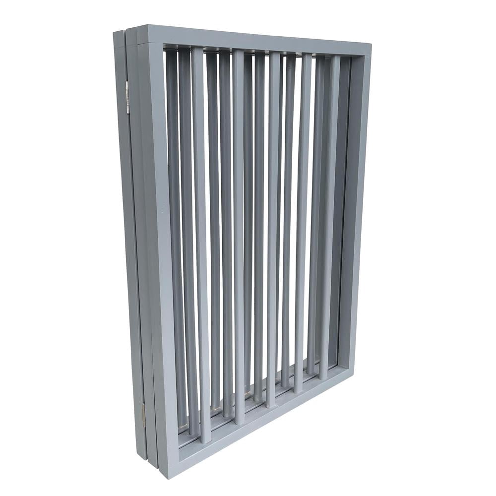 AmeriHome WFPGG3 54 in. Freestanding 3-Panel Folding Wood Pet Gate - Grey