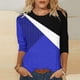 thumbnail image 2 of Elegante blusa de manga corta con cuello redondo retro para mujer con estampado de manga tres cuartos OAVQHLG3B Store lin121212, 2 of 4