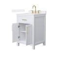 thumbnail image 2 of Beckett 24" White Single Vanity & White Quartz Top (3-Hole) & Gold Trim, 2 of 5