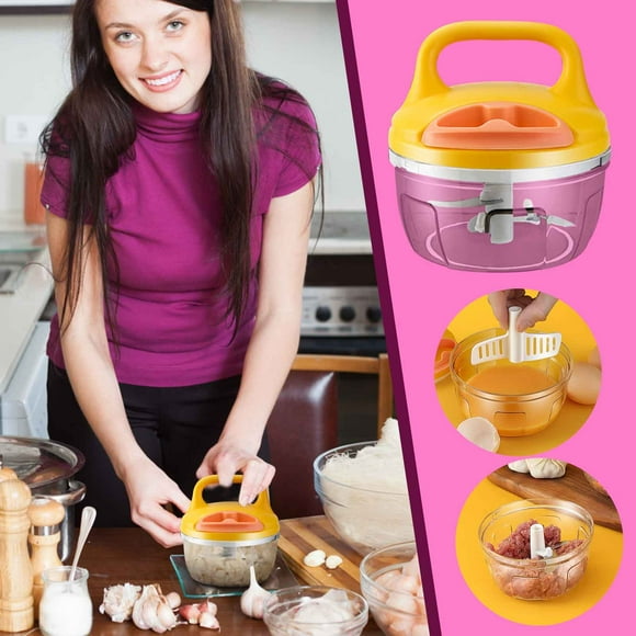 Prensa de Ajo Manual, Picadora, Trituradora, Cortador con Cuchilla de Acero Inoxidable, Cortador de Verduras para Uso en Cocina, 9.6 x 10.5 cm