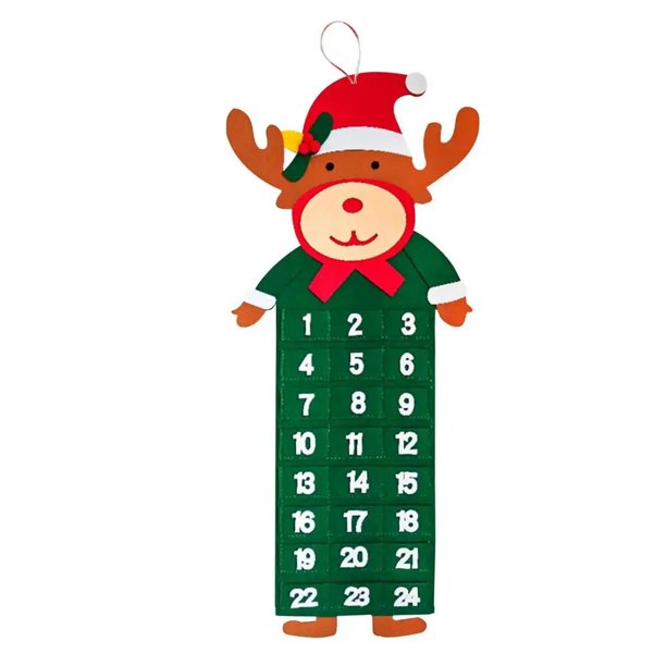 Calendario de Adviento de Navidad para niños y niñas, decoración de Papá Noel, muñeco de nieve, colgante reutilizable, estilo navideño, 2022