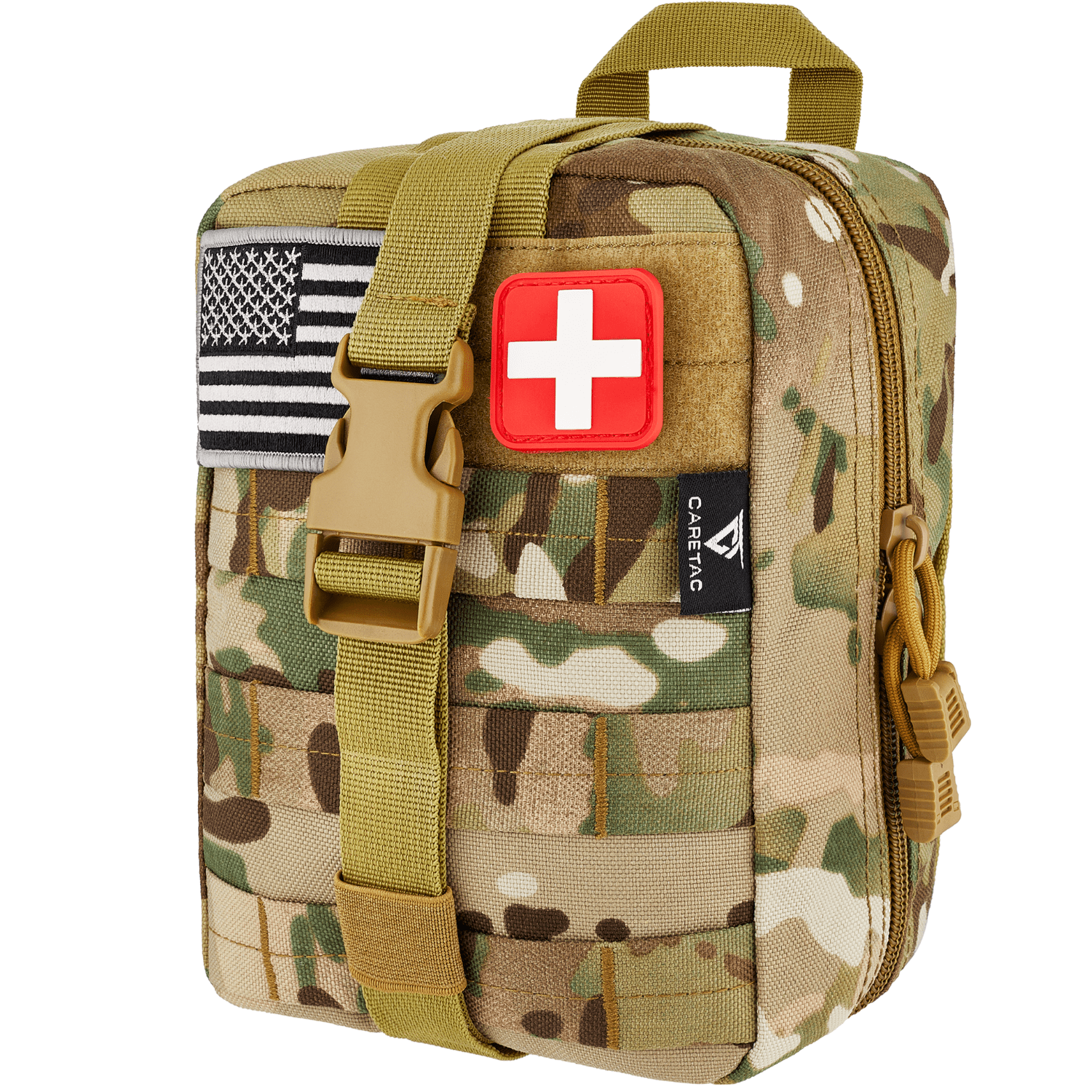 CareTac IFAK Trauma & First Aid Kit with CAT Gen 7 Tourniquet for Emergency Bleeding Control and Wound Care