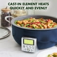 thumbnail image 2 of GreenPan Elite Essential Smart Electric 6QT Skillet Pot, Presets to Sear Saute Stir-Fry and Cook Rice, Healthy Ceramic Nonstick and Dishwasher Safe Parts, Easy-to-use LED Display, Oxford Blue, 2 of 6