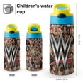 thumbnail image 4 of Kids Insulated Water Bottle - WWE Stainless Steel Travel Bottle with Straw, Double Wall Vacuum Insulated Water Bottles for Boys Girls, 4 of 7