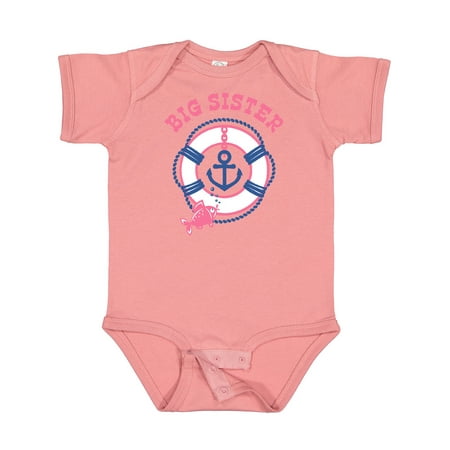 

Inktastic Nautical Big Sister Gift Baby Girl Bodysuit
