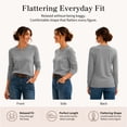 thumbnail image 3 of QUALFORT Women’s Crew Neck Pullover Sweater, Soft Lightweight Long Sleeve Knit Top, Solid Color Casual Sweater, Gray L, 3 of 7