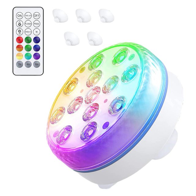 Submersible Led Pool Lights For * Ground Pools,Waterproof Pond Light Underwater,Pool Lights High Bright Rechargeable Submersible Pool Lights With Remote,And Suction Cups,For Party Decor