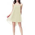 thumbnail image 2 of Rciityk Nightgowns for Women Casual Round Neck Chiffon Spaghetti Straps Mini Dress with Backless Solid Color Loose Fits Pleated Flowy Hem Nightdress, 2 of 3