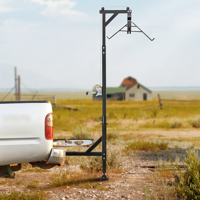 BENTISM Hitch Mounted Deer Hoist Hitch Game Hoist 400lbs Winch Swivel