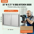 thumbnail image 6 of VEVOR BBQ Access Door, 36W x 21H Inch Double Outdoor Kitchen Door, Stainless Steel Flush Mount Door, Wall Vertical Door with Recessed Handles , for BBQ Island, Grilling Station, Outside Cabinet, 6 of 9