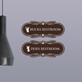 thumbnail image 3 of Designer Bucks and Does Novelty Restroom Signs, Set of 2 (Ivory/Dark Brown) - Medium, 3 of 5