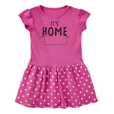 

Inktastic It s Home- State of Kansas Outline Distressed Text Gift Toddler Girl Dress