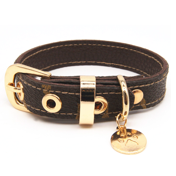Leather dog collar soft durable strong waterproof collar adjustable