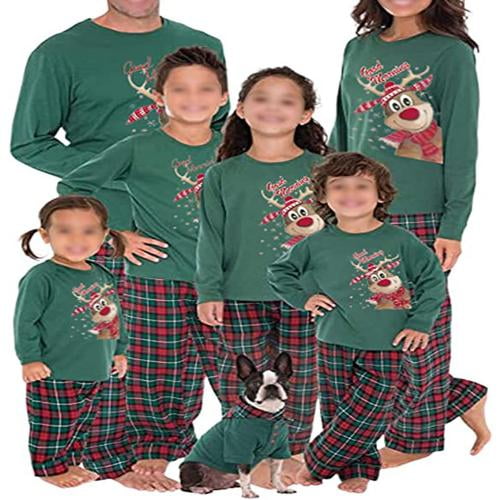 Family christmas pajamas green sale