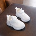 thumbnail image 6 of pwidon Toddler Velcro Strap Sneakers Breathable Knit Mesh Non Slip Flexible Kids Walking School Shoes White 28, 6 of 9
