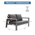 thumbnail image 5 of Outdoor Loveseat Sofa All-Weather Patio Sofa Couch High Back 2 Seater Aluminum Sofa Chair,Dark Grey, 5 of 7