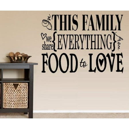 Decal ~ IN THIS FAMILY WE DO EVERYTHING FROM FOOD TO LOVE - WALL DECAL , 15