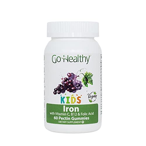 Go Healthy Iron Supplement Gummies for Kids Vitamin C, B12, Folic Acid